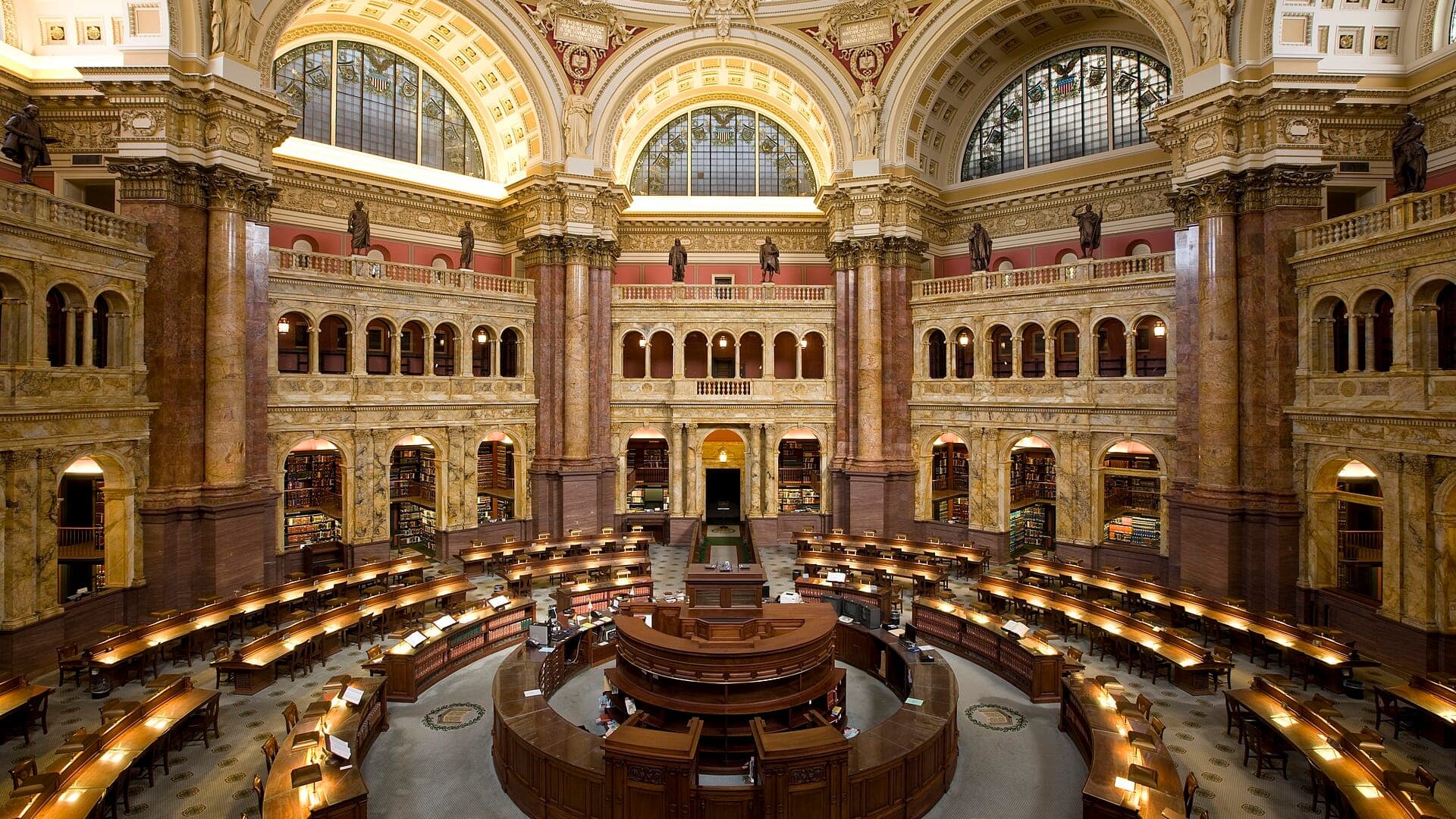 Der Lesesaal der Library of Congress in Washington, D.C.