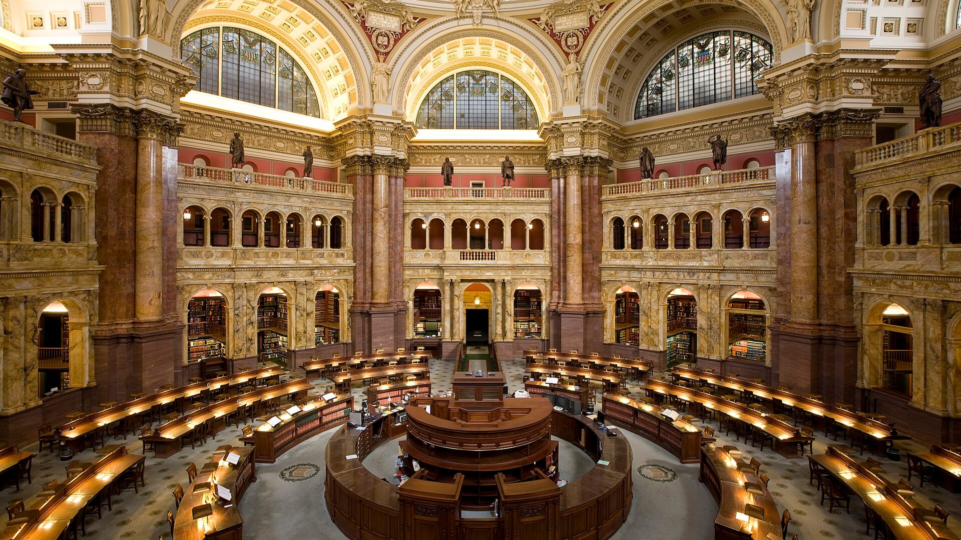 Der Lesesaal der Library of Congress in Washington, D.C.